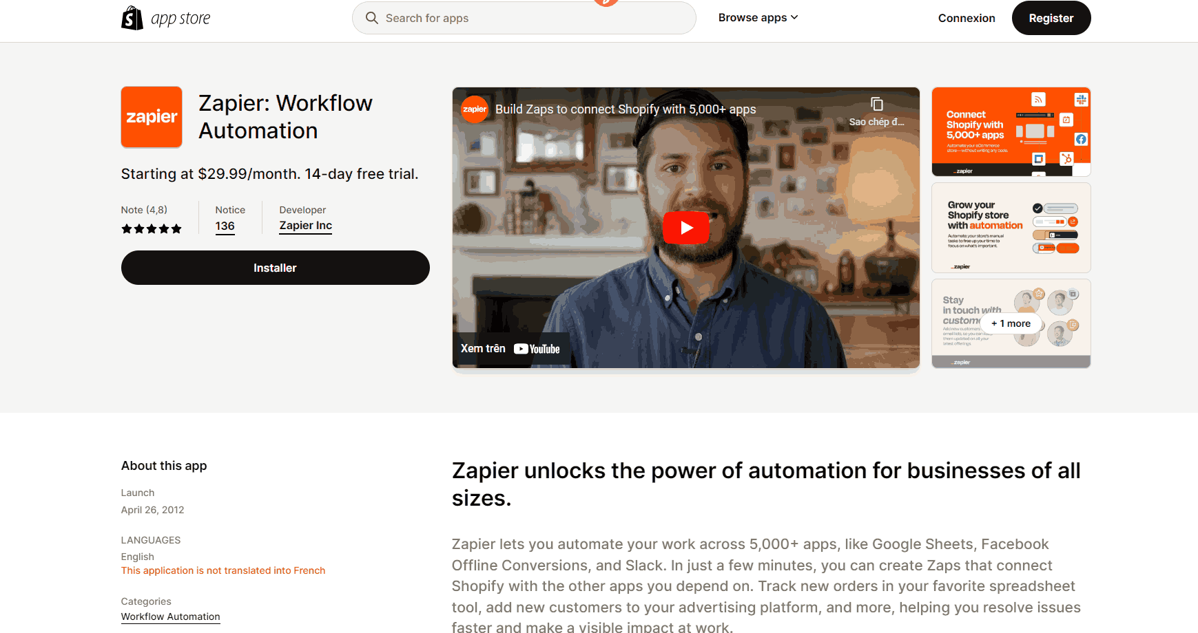zapier shopify app
